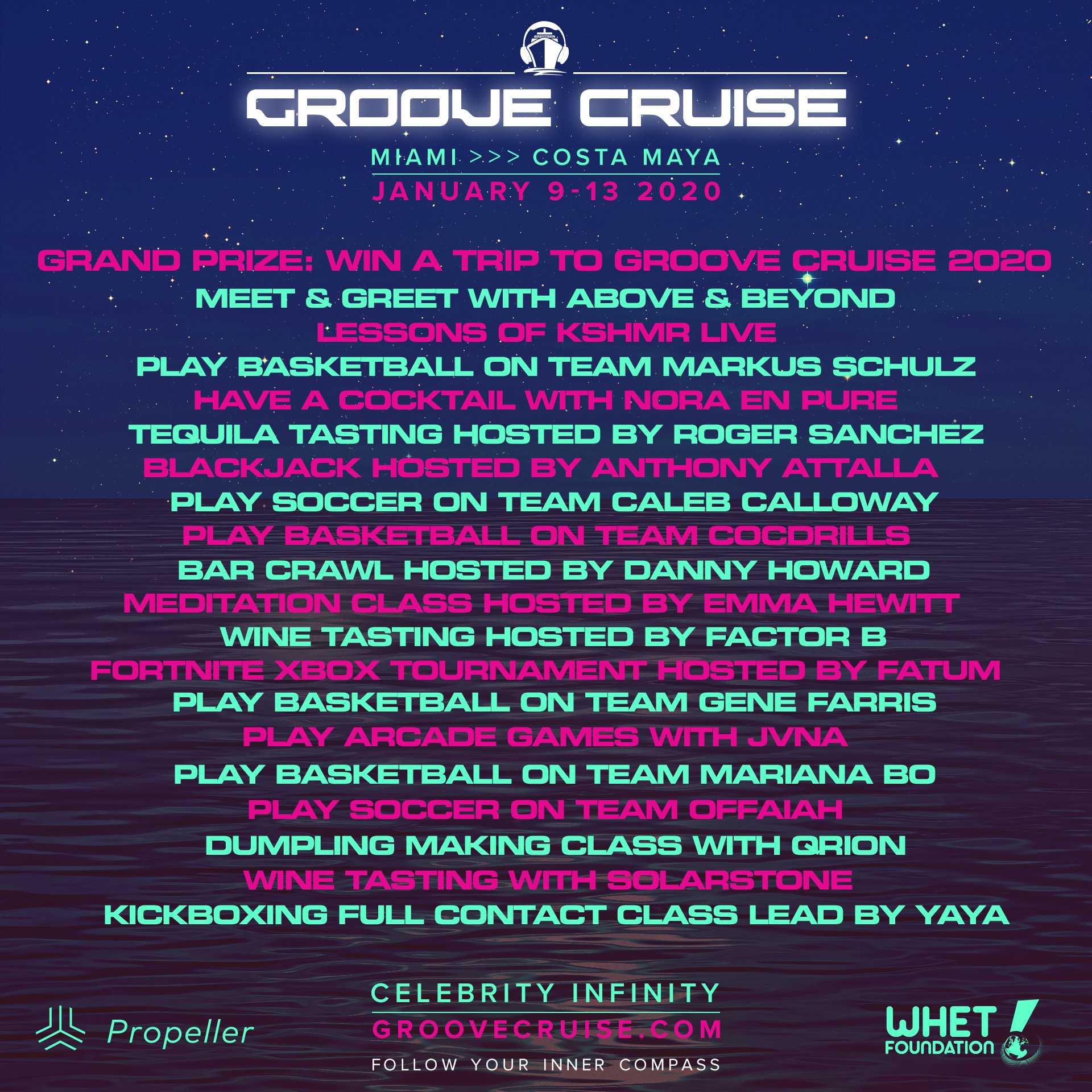 Groove Cruise Miami 2020 Artist Activities