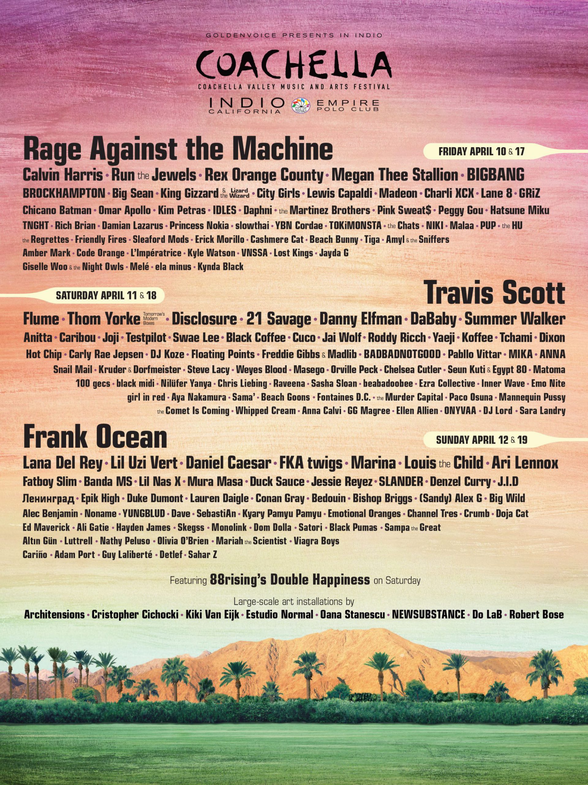 Coachella 2020 Lineup