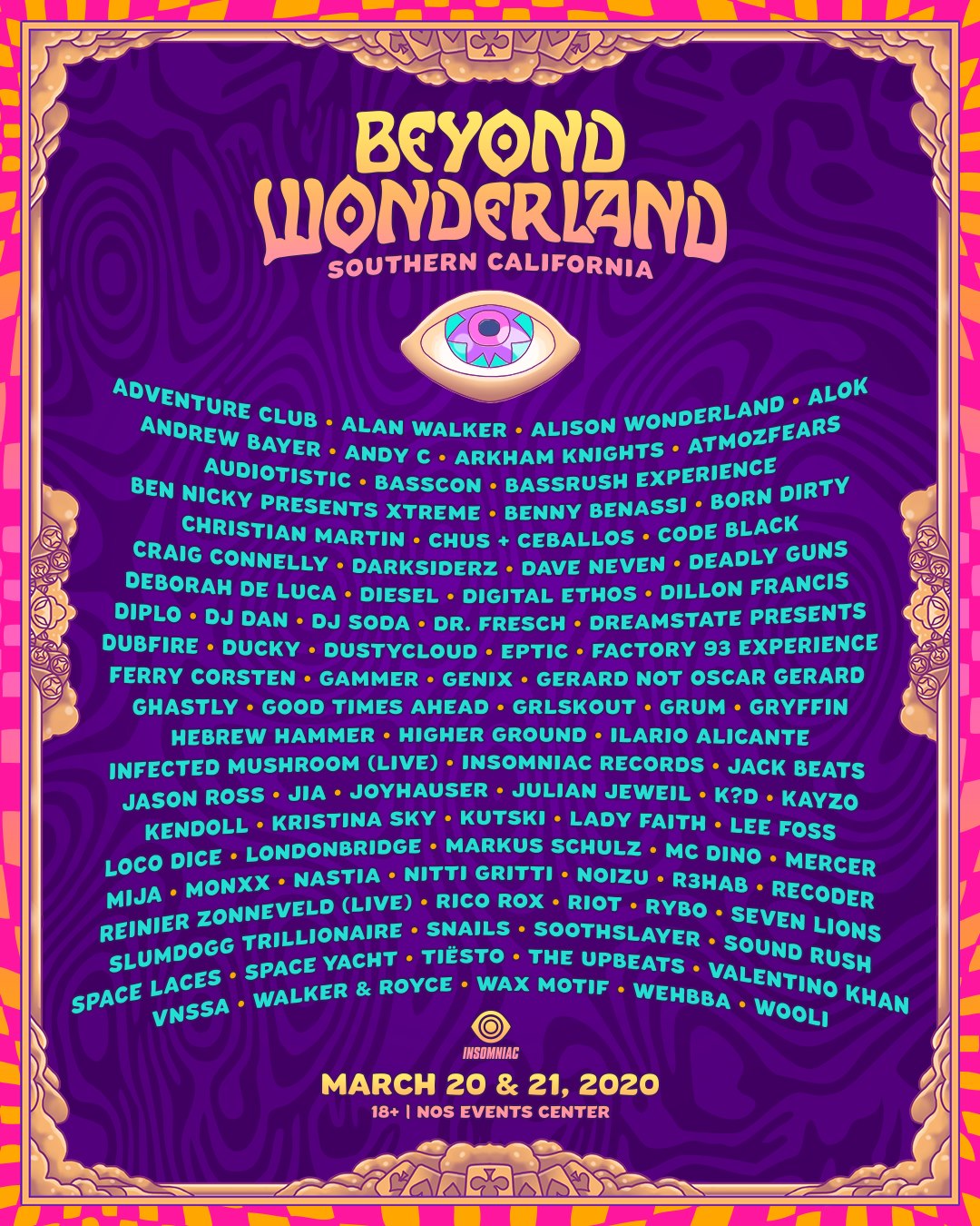 Beyond Wonderland SoCal 2020 - Lineup