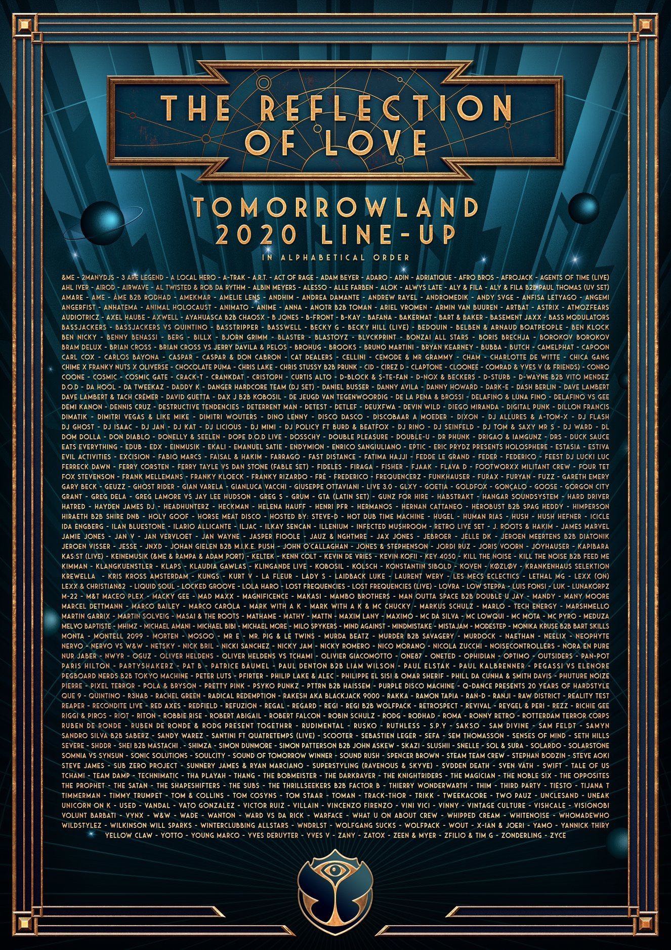 Tomorrowland 2020 Lineup