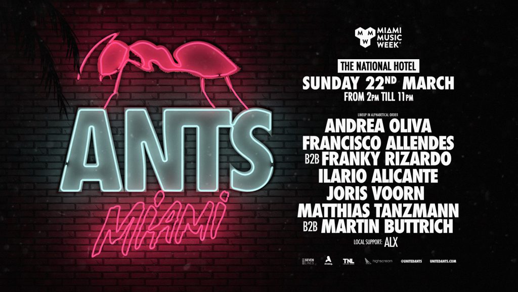 ANTS Miami, Miami Music Week Closing Party, MMW, 7 Lines Group, National Hotel