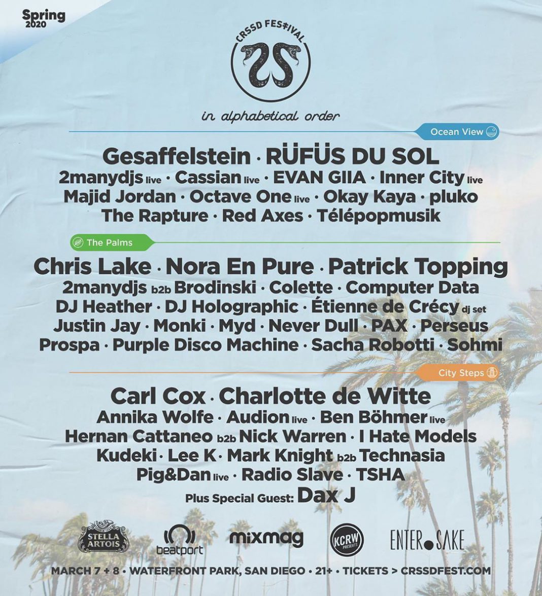 Lineup Additions Announced for CRSSD Festival Spring 2020 EDM Identity