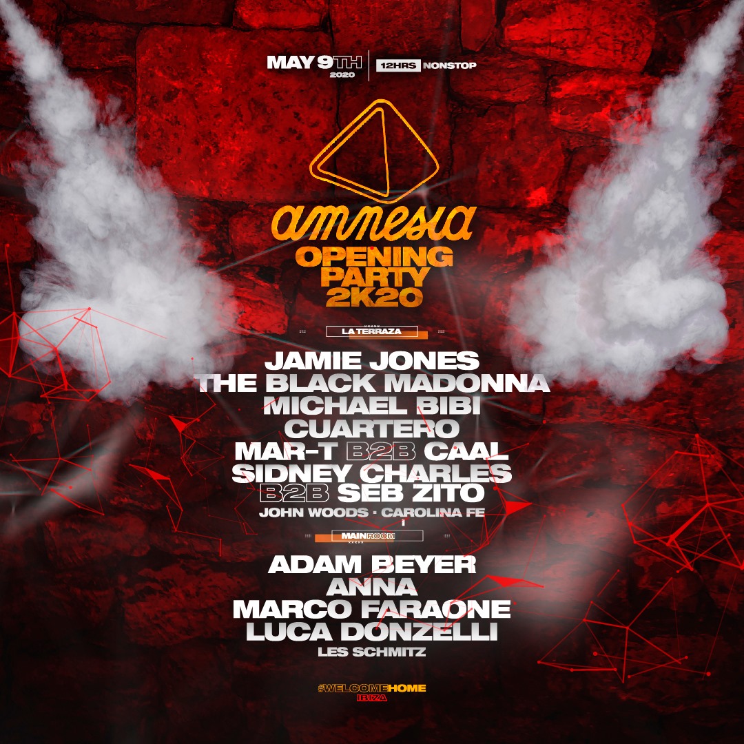 Amnesia Ibiza 2020 Opening Party Lineup