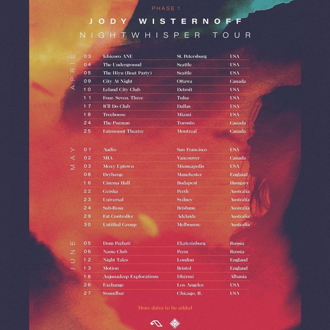 Jody Wisternoff Nightwhisper Tour Phase 1 Dates