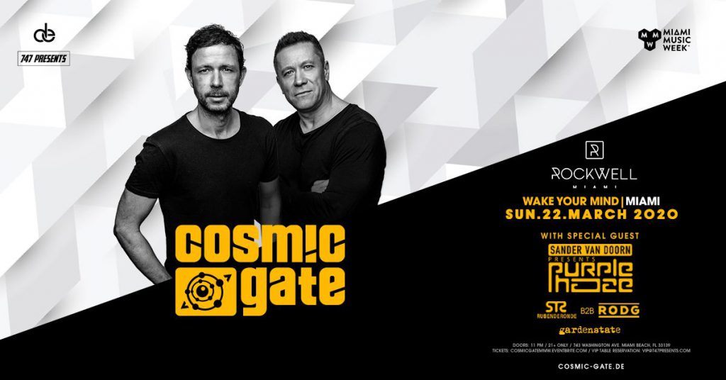 Cosmic Gate presents Wake Your Mind, Cosmic Gate, MMW, Denial Events, Rockwell Miami