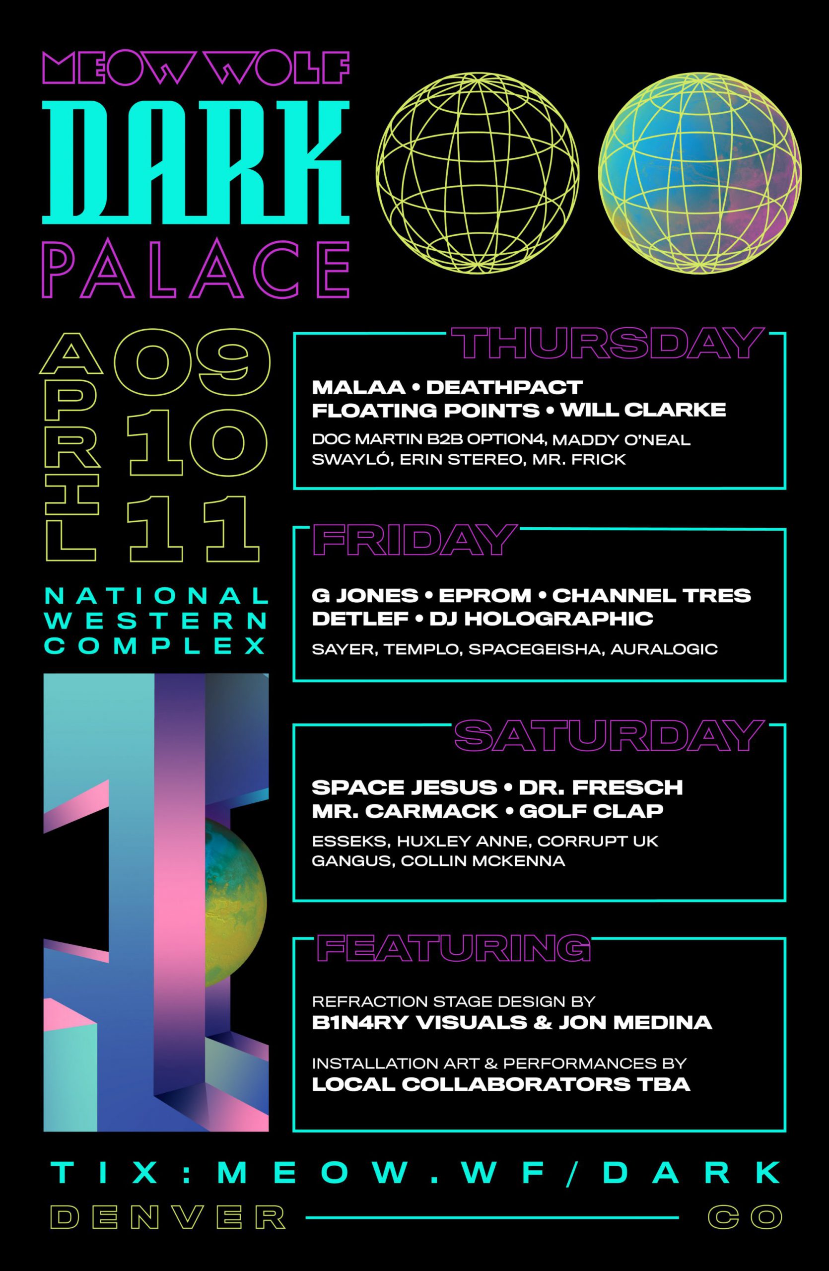 Meow Wolf Dark Palace Spring 2020 - Lineup