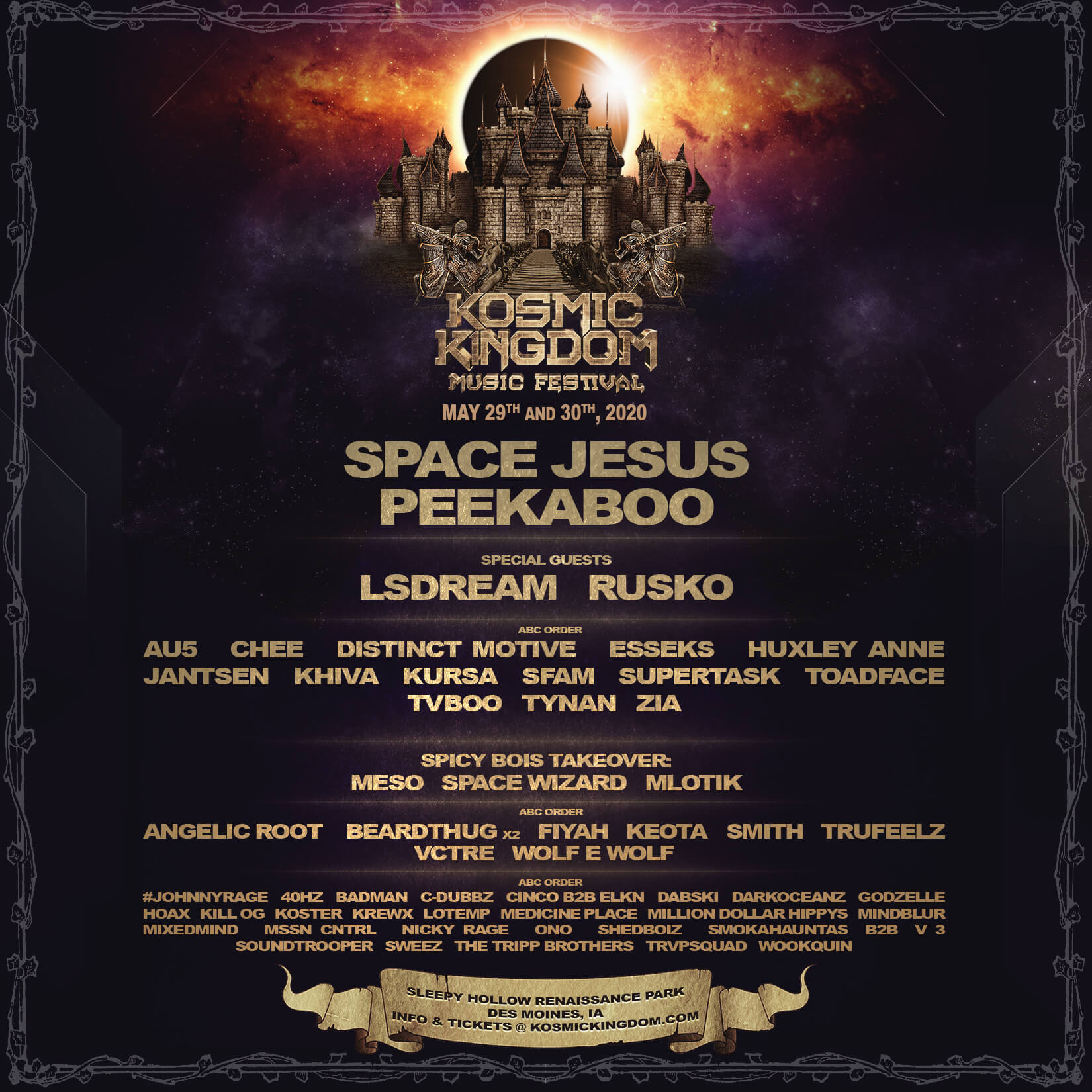 Kosmic Kingdom Music Festival 2020 Lineup