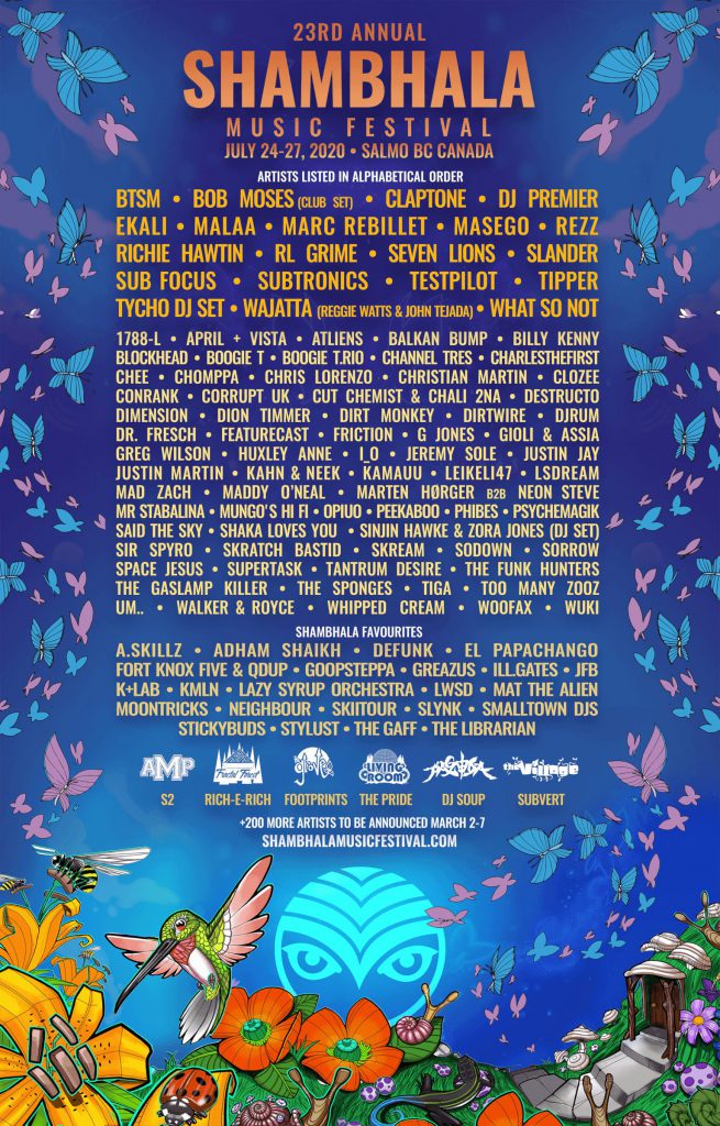 Shambhala 2020 Lineup Flyer