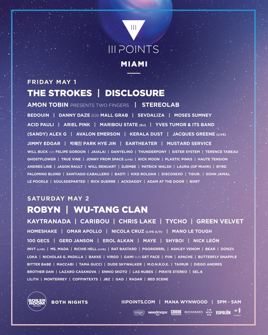 III Points 2020 Daily Lineup