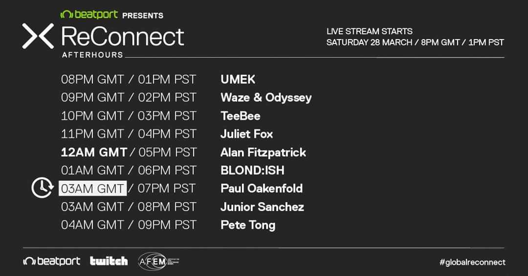 Beatport Presents ReConnect Set Times