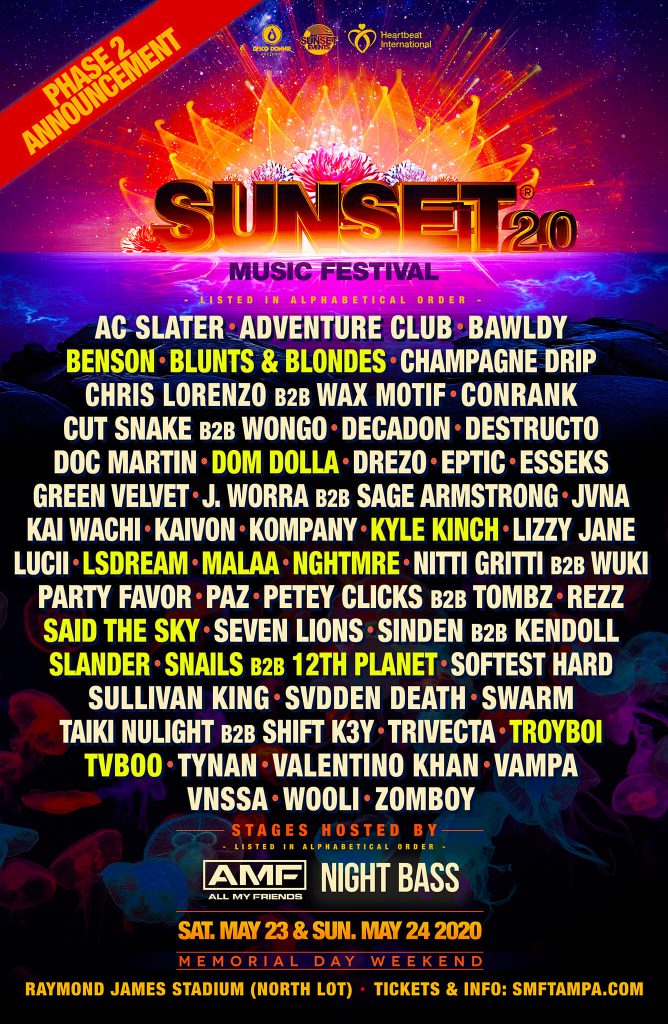 Sunset Music Festival Unveils Additional Artists on Phase 2 Lineup
