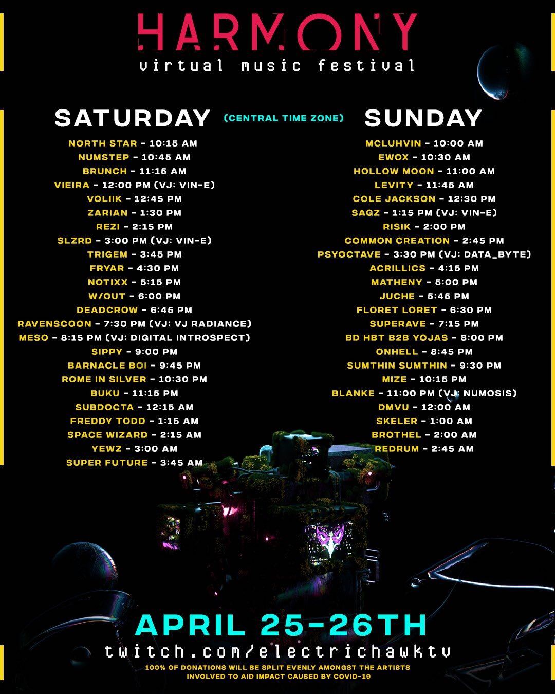 Harmony Virtual Music Festival - Schedule