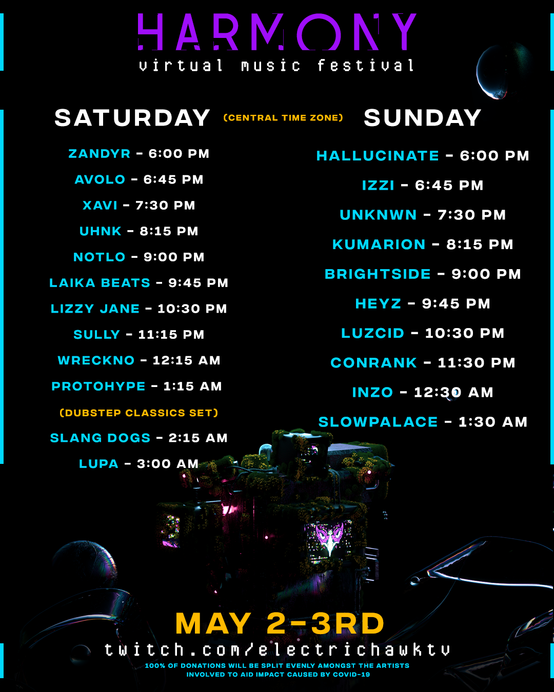 Harmony Virtual Music Festival Weekend 2 Schedule