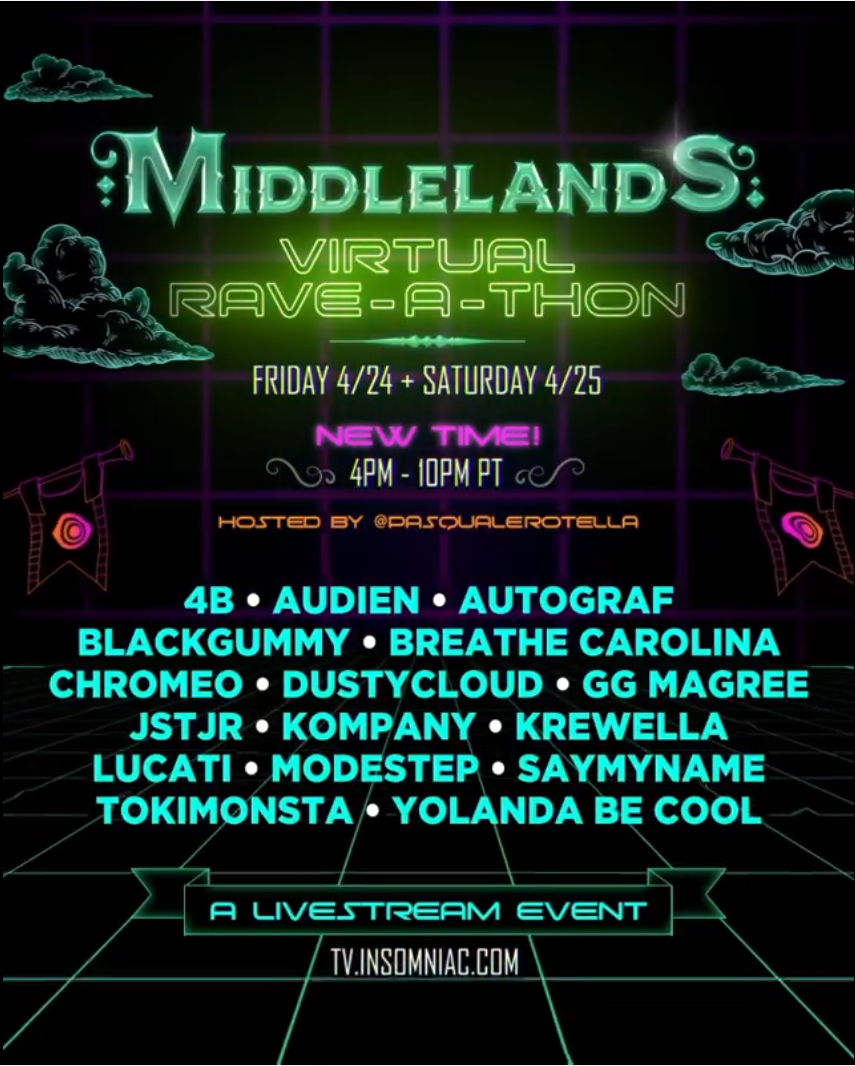 Middlelands Virtual Rave-a-Thon Lineup