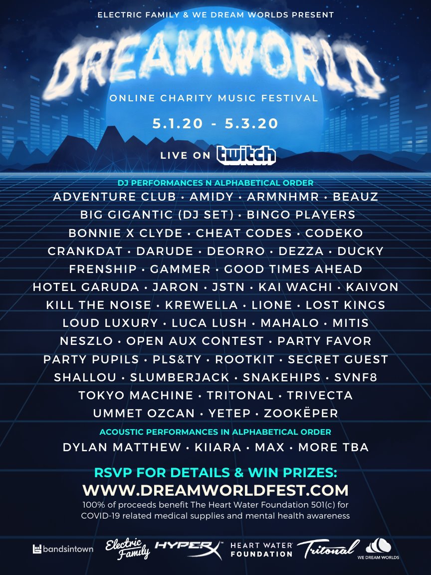 Dreamworld Online Charity Music Festival 2020 Lineup