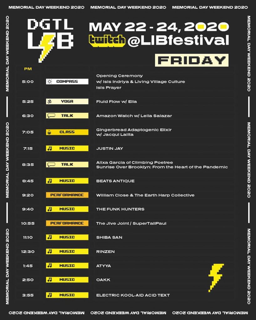 DGTL LIB Livestream Schedule - Friday