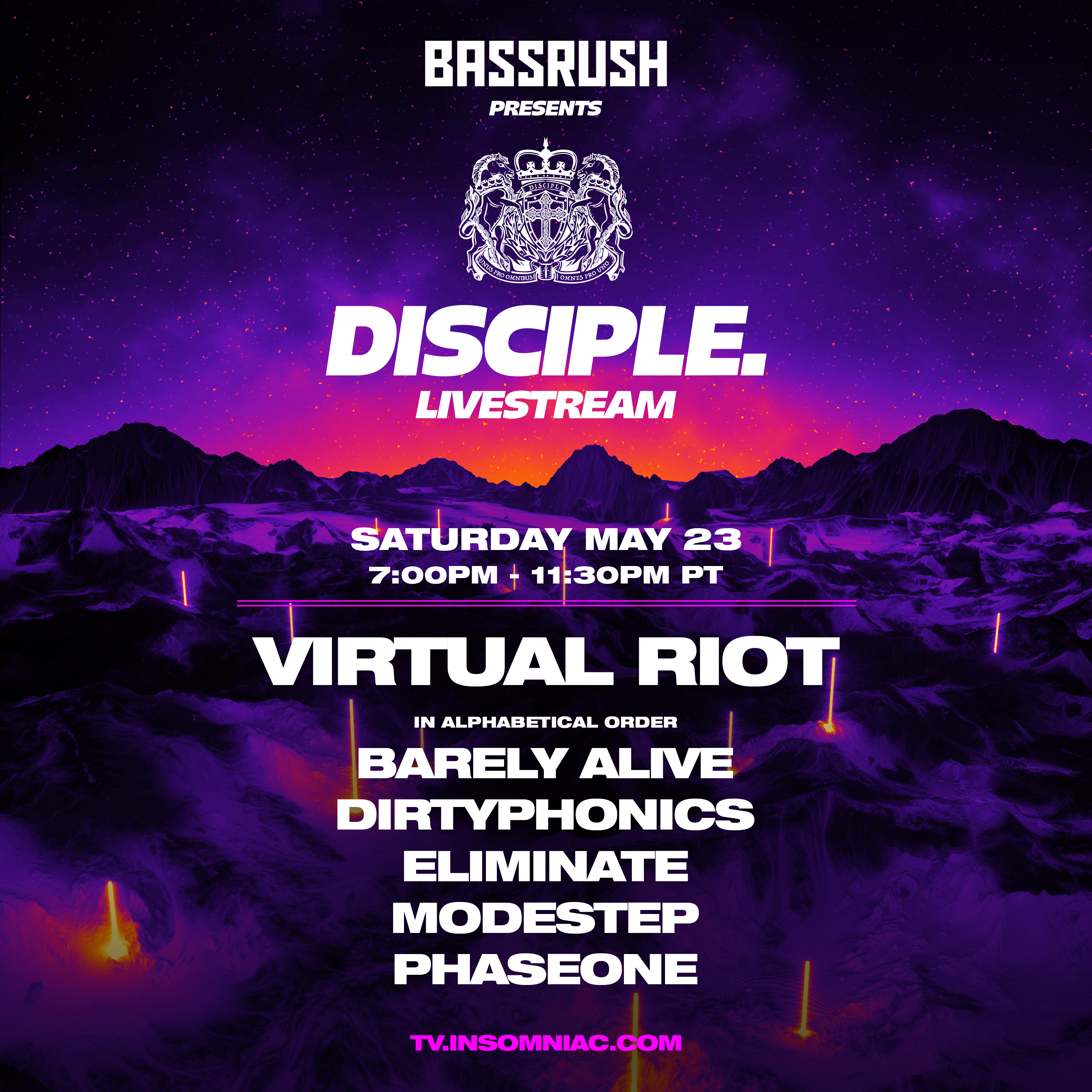 Bassrush Presents DISCIPLE Livestream Lineup