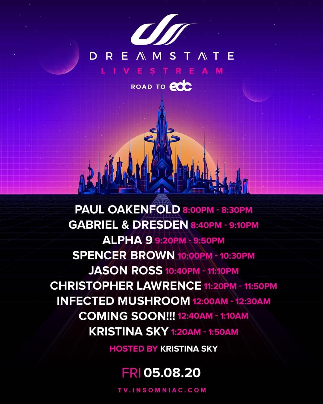 Dreamstate Livestream Schedule