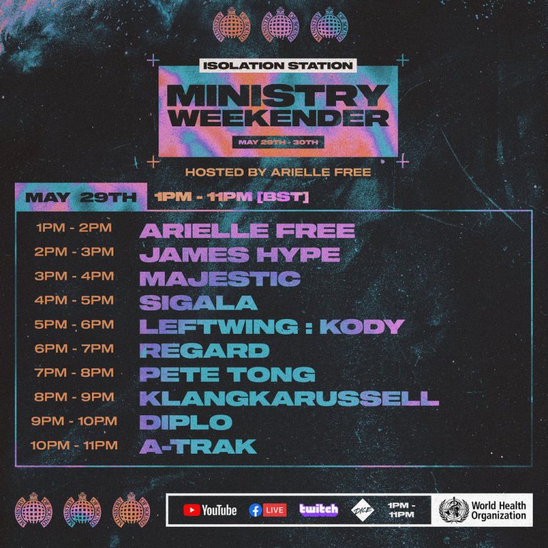 Ministry of Sound Announces Ministry Weekender Livestream Lineup [Watch