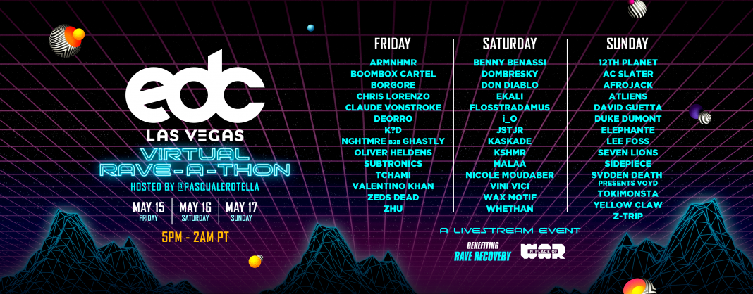 EDC Las Vegas Virtual Rave-A-Thon Livestream Schedule [Watch Inside ...