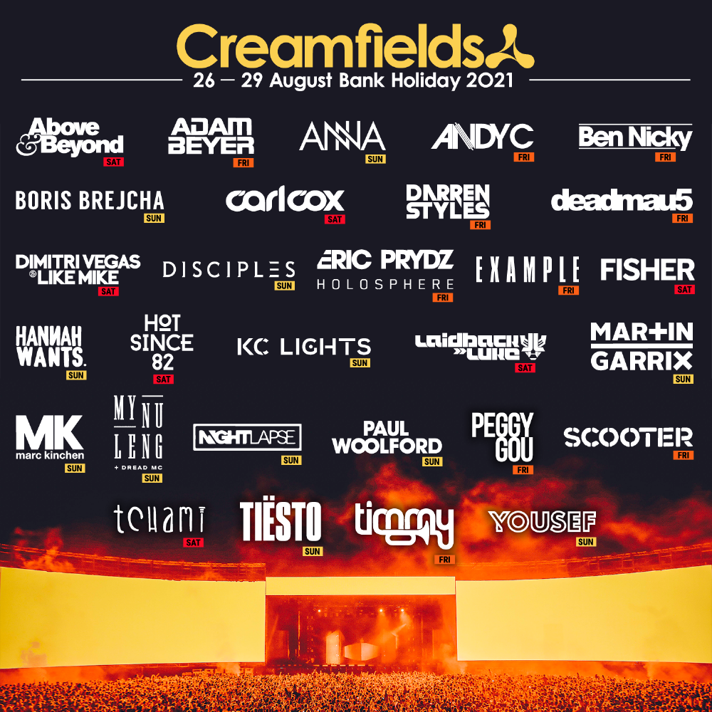 Creamfields 2021 Initial Lineup