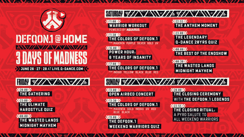 Defqon.1 at Home Festival 2020 Program