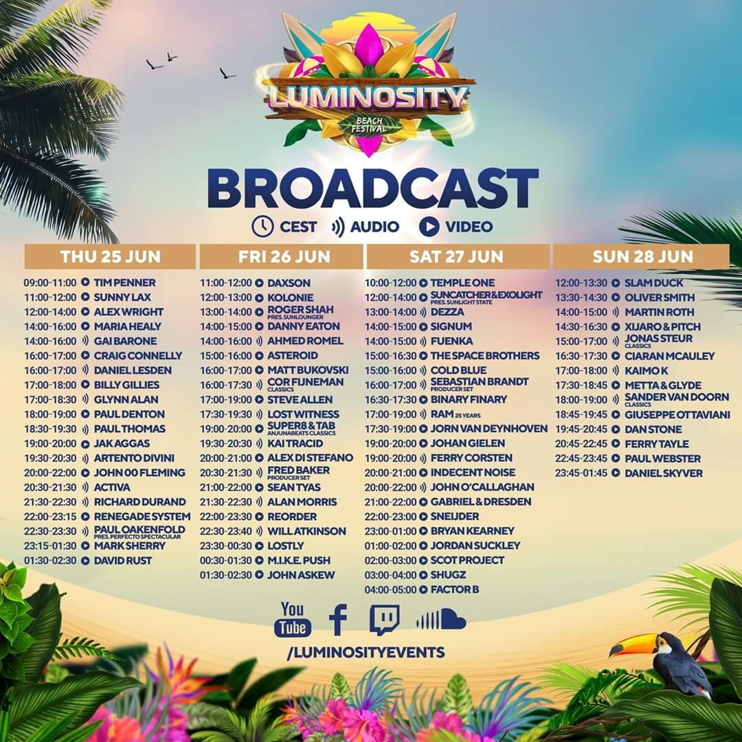 Luminosity Beach Festival 2020 - Broadcast Lineup