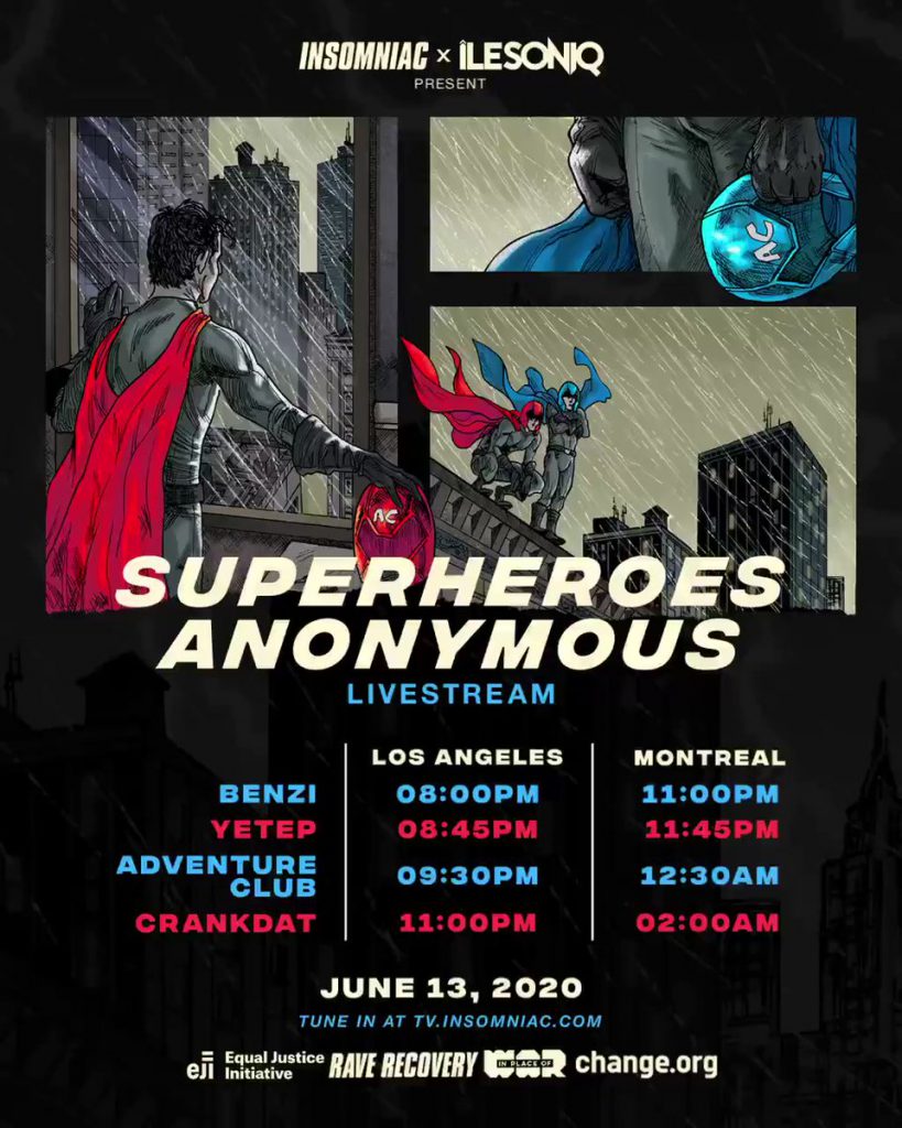 Superheroes Anonymous Livestream Schedule
