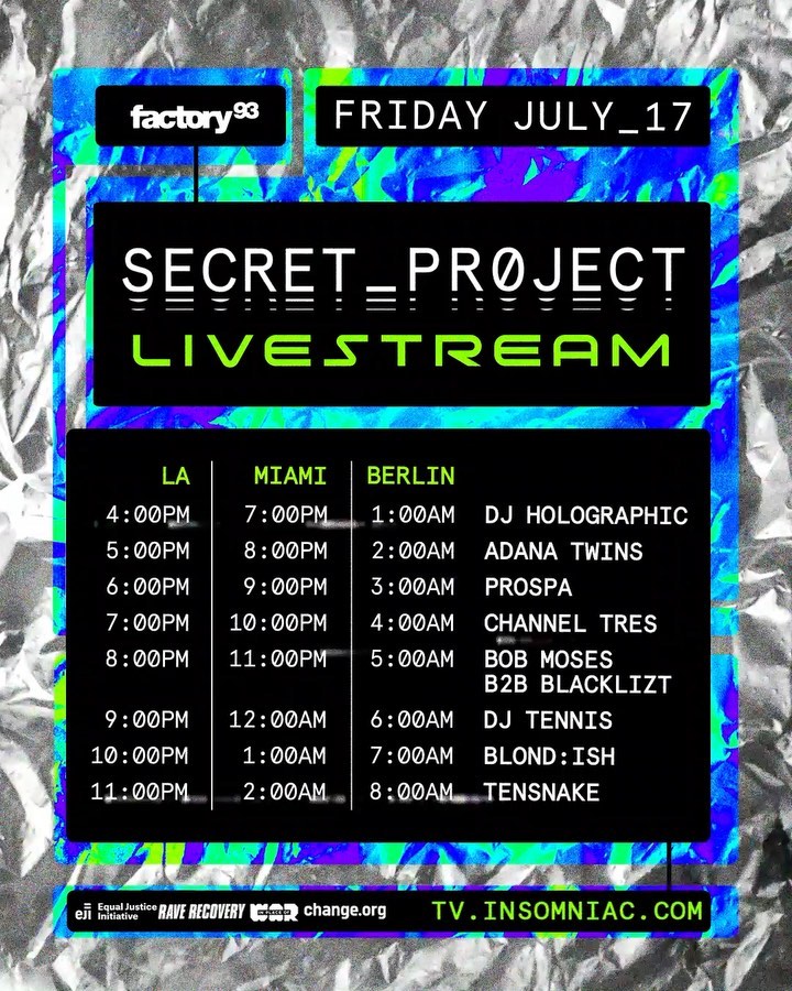 Secret Project Livestream - Schedule