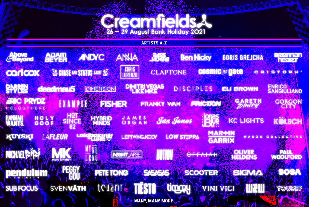 Creamfields UK 2021 Second Phase Lineup