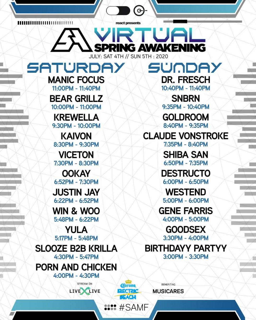 Lineup Announced for Virtual Spring Awakening on LiveXLive [Schedule Inside!] | EDM Identity