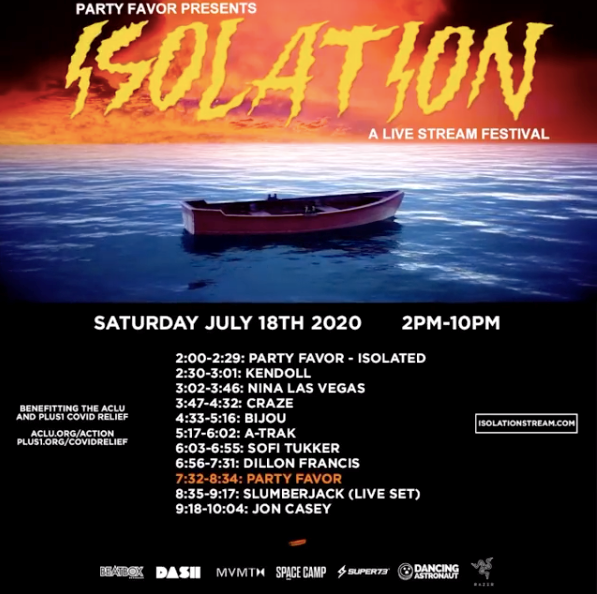 Party Favor Isolation Livestream Festival Set Times