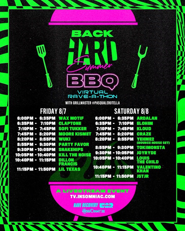 HARD Summer BackHARD BBQ Schedule