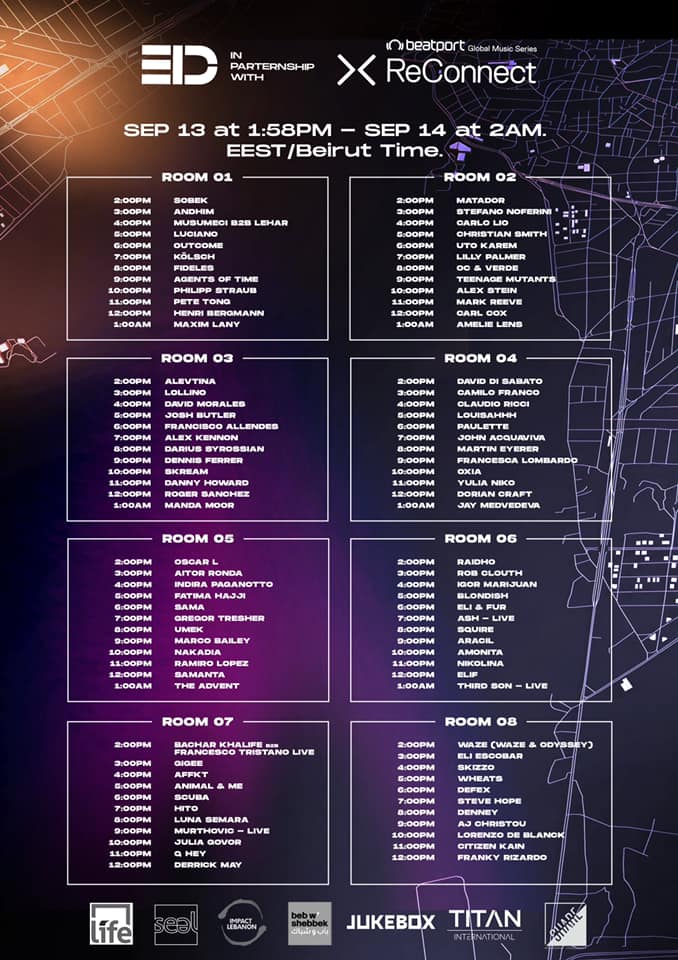 Beatport ReConnect For Beirut Electronic Labor Day - Schedule