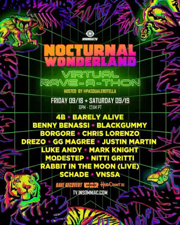 Nocturnal Wonderland Virtual Rave-A-Thon Live Stream
