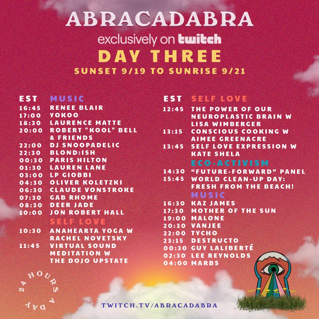 Abracadabra Festival Livestream Schedule - Saturday