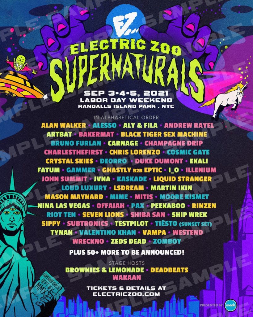 Electric Zoo: Supernaturals 2021 Initial Lineup