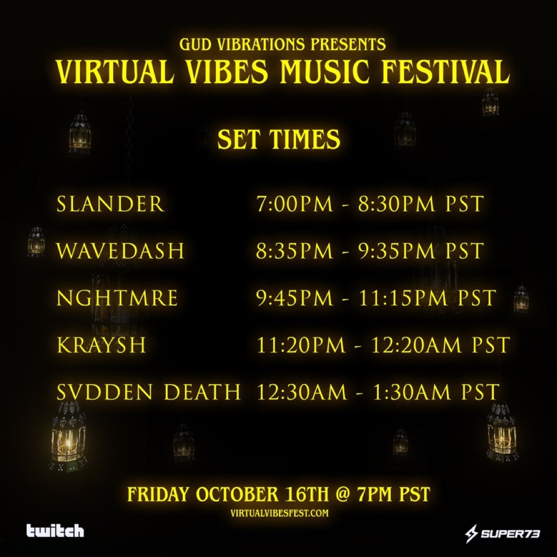 Virtual Vibes Music Festival Set Times