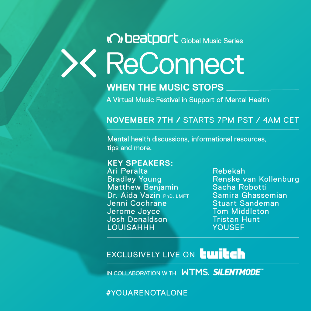 Beatport ReConnect x When The Music Stops: #YouAreNotAlone Lineup