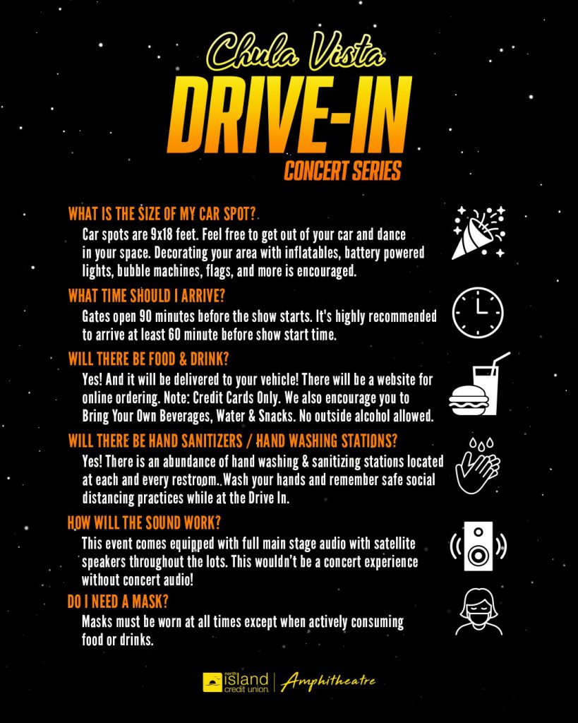 Chula Vista Drive-In Concert Series FAQ