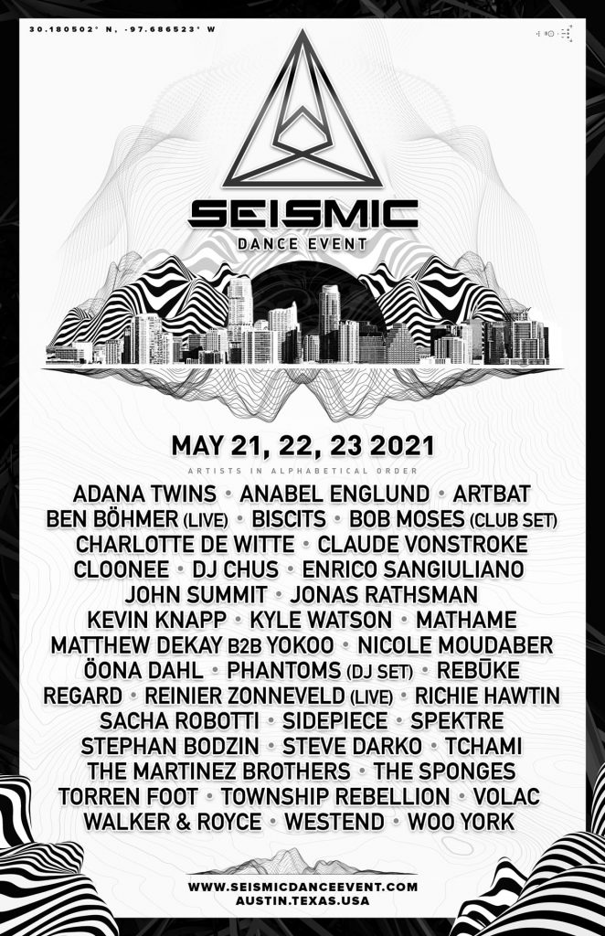 Seismic Dance Event 2021 Lineup