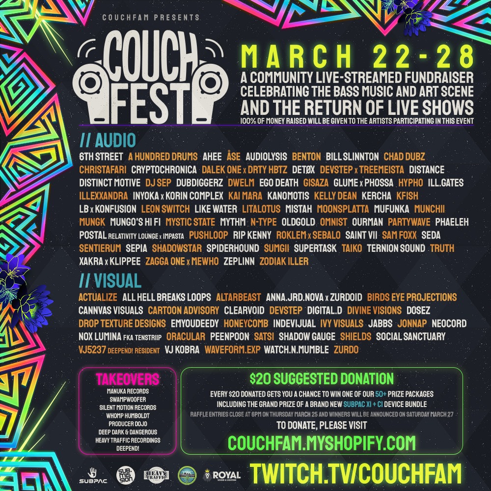 CouchFest 2021 Lineup