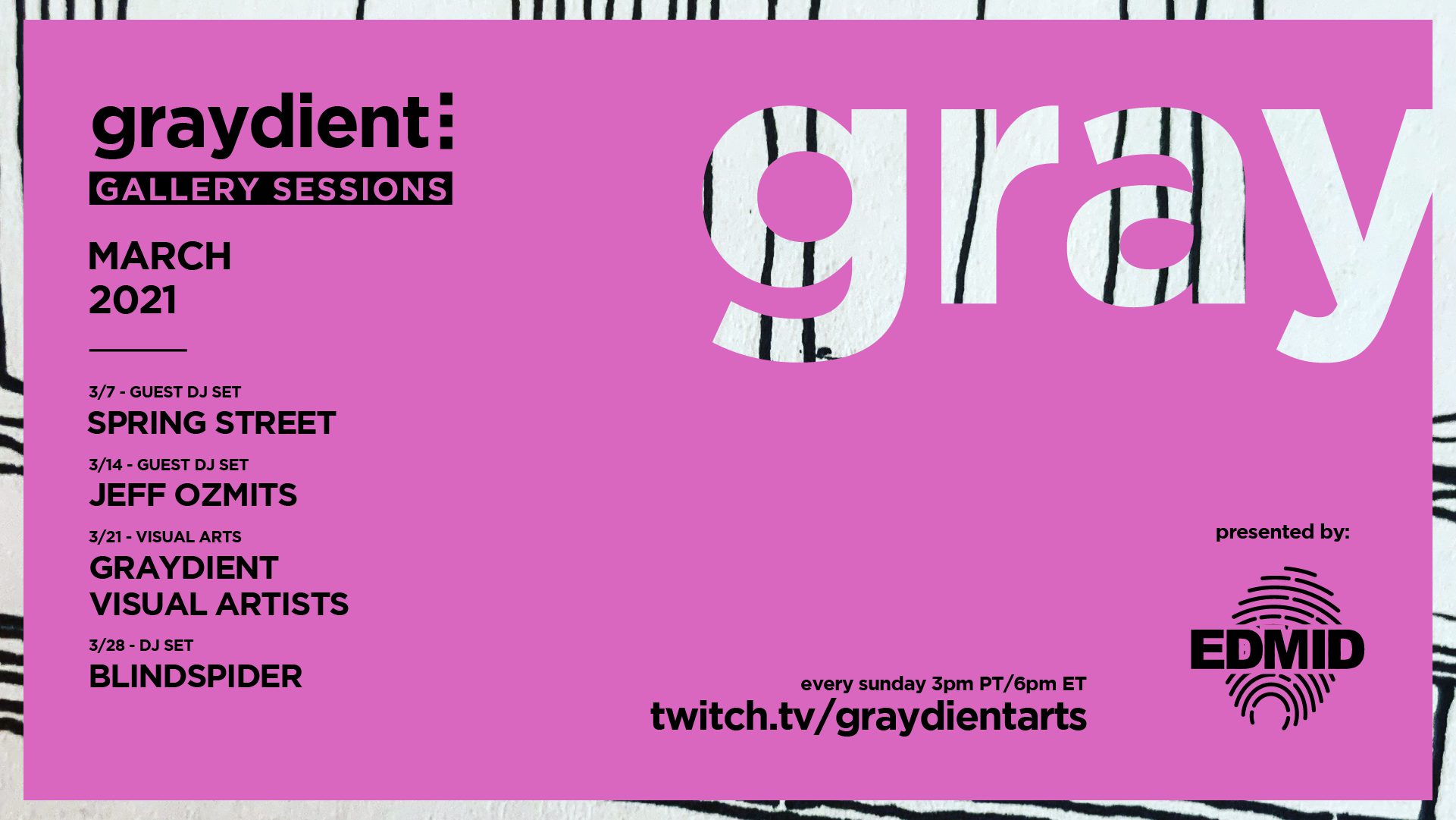 Graydient Collective Gallery Sessions March 2021 Lineup