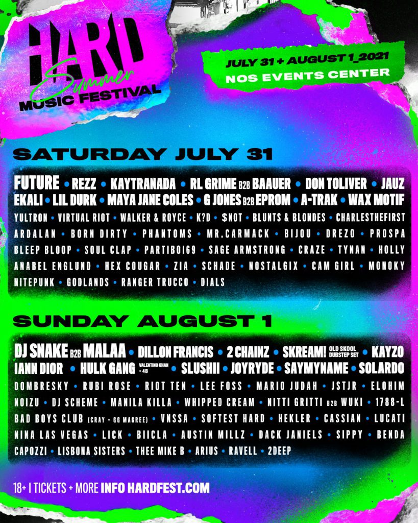 HARD Summer Music Festival 2021 Lineup