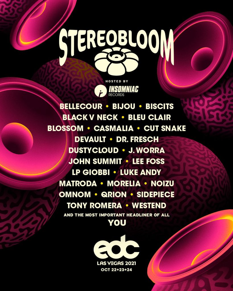 EDC Las Vegas 2021 stereoBLOOM Lineup