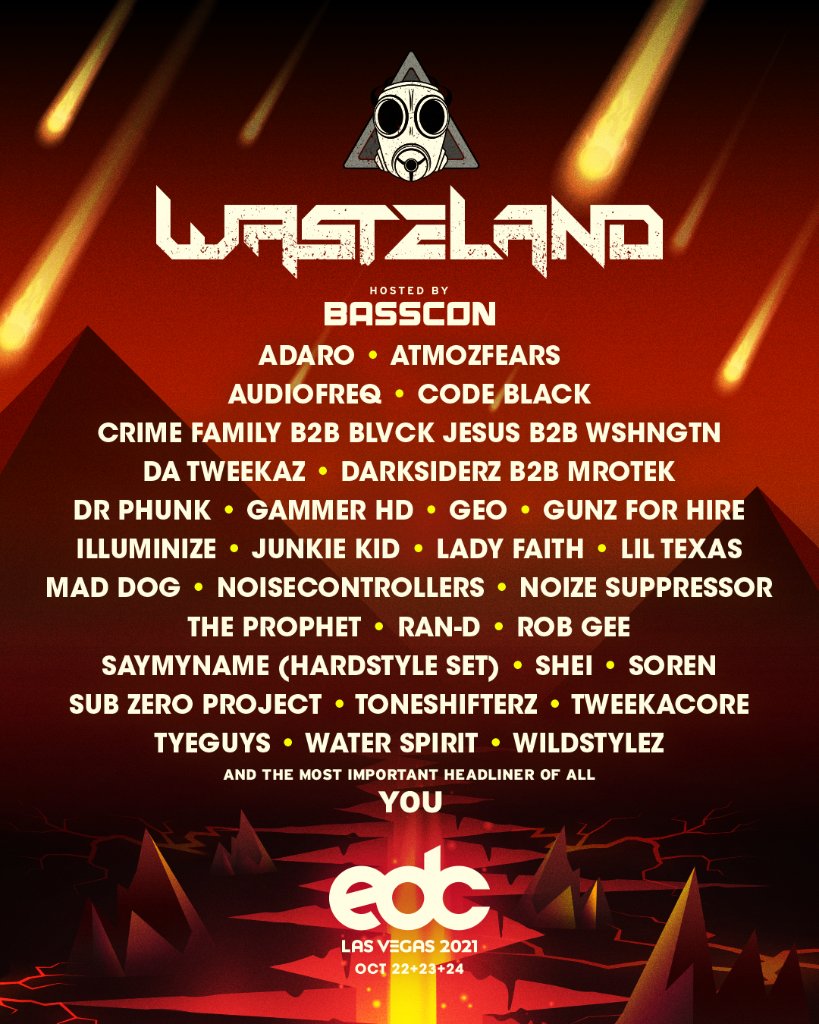 EDC Las Vegas 2021 wasteLAND Lineup