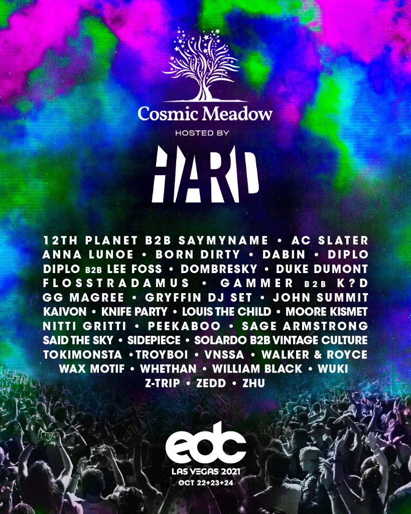 EDC Las Vegas 2021 cosmicMEADOW Lineup: