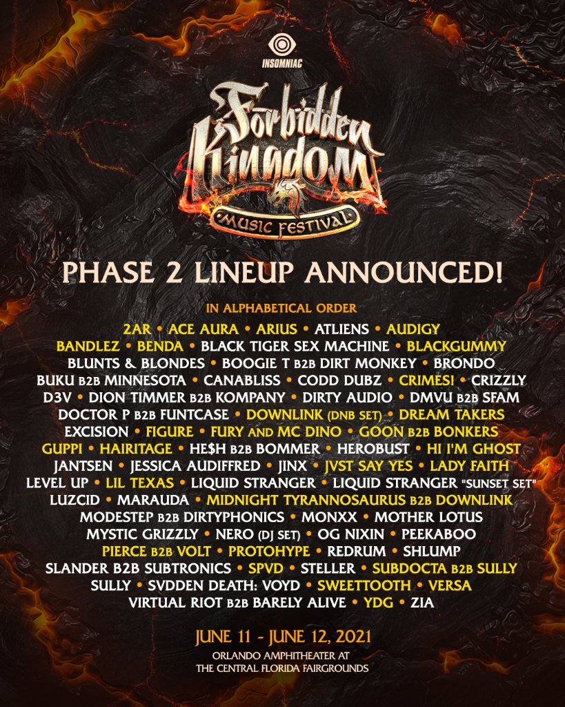 Forbidden Kingdom 2021 Phase 2 Lineup