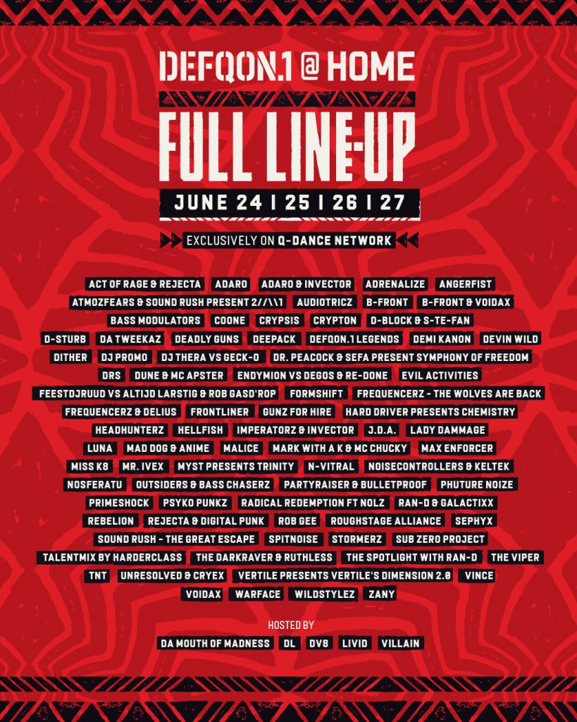 Defqon.1 at Home 2021 Lineup