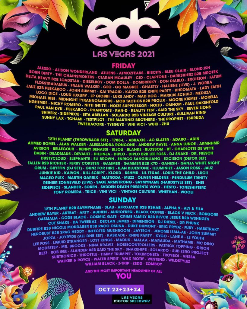 EDC Las Vegas 2021 Lineup